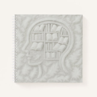 Veertig hoofd gevuld met witte boeken (Light BG)