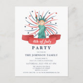 Veertig patriottisch beeld van vrijheid op 4 juli uitnodiging briefkaart (Voorkant)