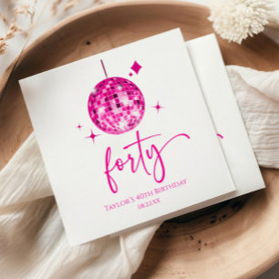 Veertig Roze Disco Bal 40e Verjaardagsfeestje Servet