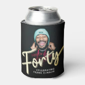 Veertig script goud 40e verjaardag foto's blikjeskoeler (Blikje Voorkant)