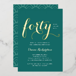 Veertigste verjaardag uitnodiging glamoureus