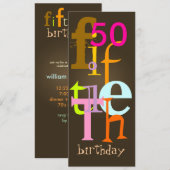 Veertigste verjaardag van de uitnodigingen (Voorkant / Achterkant)