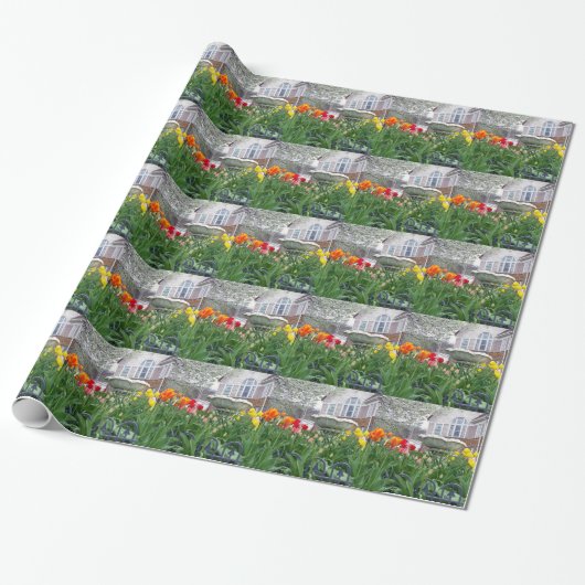 Veertulpen Cadeaupapier (Uitgerold)