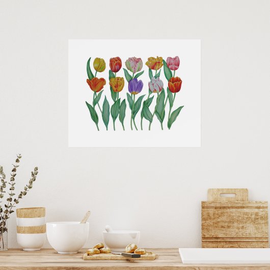 Veertulpen Poster (Keuken)