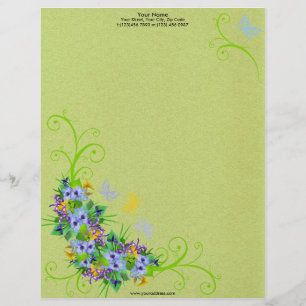 Veerventilator met Butterflies Letterhead Gepersonaliseerd Briefhoofd