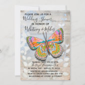 Veervliegende vlinderbruiloft - Uitnodiging (Voorkant)