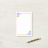 Veervloeren Roze Stripes Post-it® notes 4 x 6 (Op bureau)