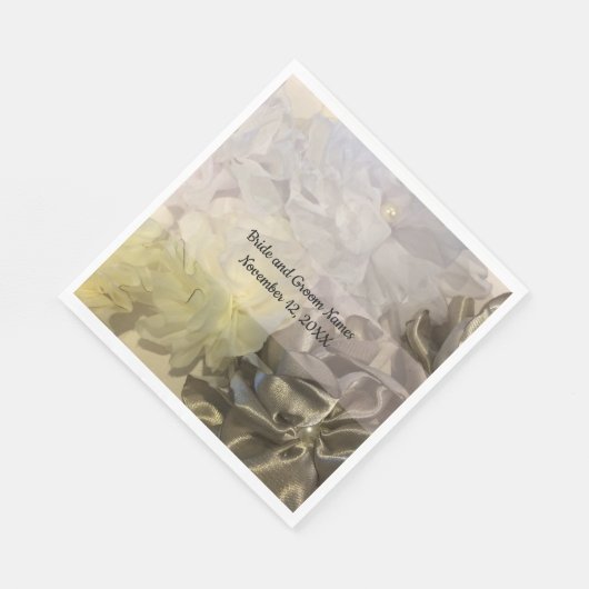 Veerzijdevormig bloemontwerp servet (Hoek)