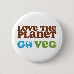 Veg houden van de planeet ronde button 5,7 cm