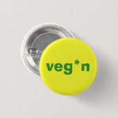 veg*n kleine knop ronde button 3,2 cm (Voorkant /achterkant)