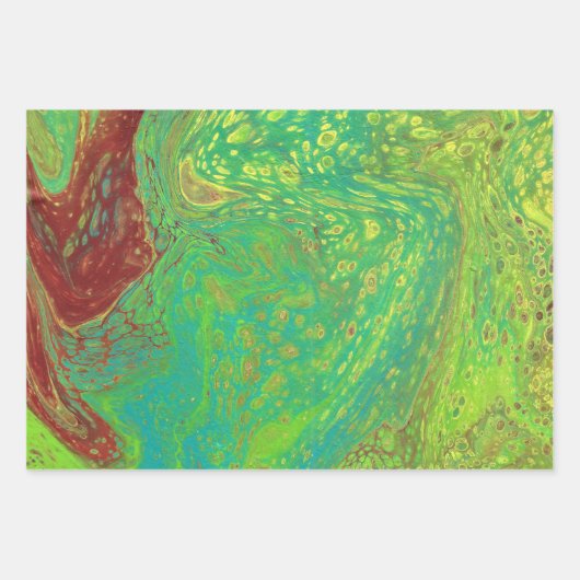 Vegabond Dreams 2 Abstract groen inpakpapier (Voorkant 3)