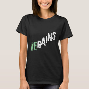 Vegains Gym Geïnspireerde Tekst Vegan Fitness T-shirt