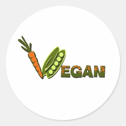 Vegan 2 ronde sticker (Voorkant)