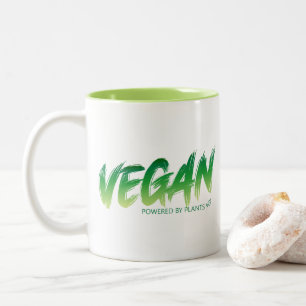 Vegan - aangedreven door planten tweekleurige koffiemok