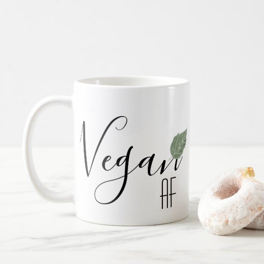 Vegan AF Funny Gezegde Leaf Koffiemok (Met donut)