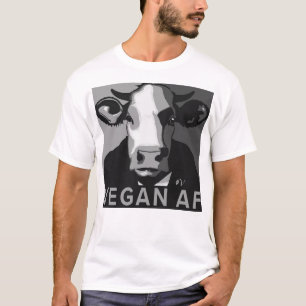 Vegan AF Pop Art Tshirt in zwart-wit