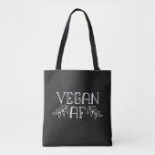 Vegan AF, zwart-wit minimalistisch Draagtas (Voorkant)