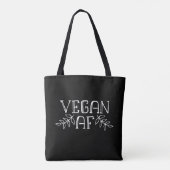 Vegan AF, zwart-wit minimalistisch Draagtas (Achterkant)