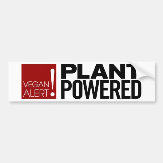 Vegan Alert. Plant Powered Bumpersticker (Voorkant)