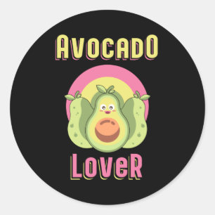 Vegan Animal Rights Avocado Veganisme Grappig gesc Ronde Sticker