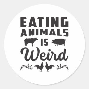 Vegan Animal Rights Veganisme Voedsel Grappig cade Ronde Sticker