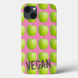 Vegan Apple Pattern for Vegetarian Fruit lover iPhone 13 Hoesje