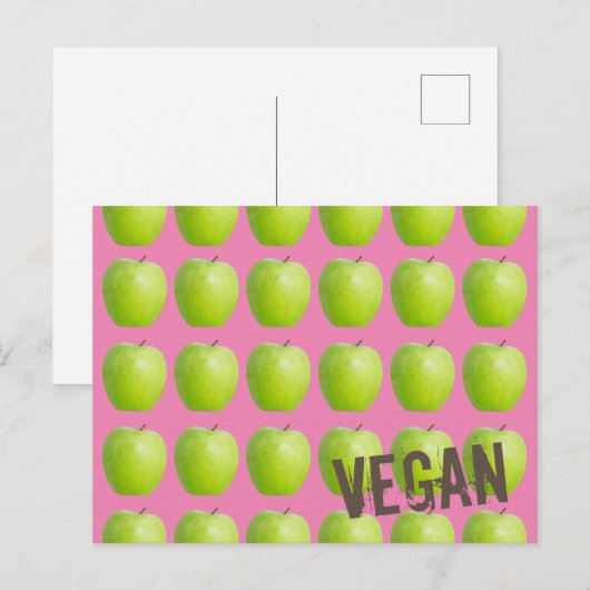 Vegan Apple Pattern for Vegetarian Fruit lover Feestdagenkaart (Voorkant / Achterkant)