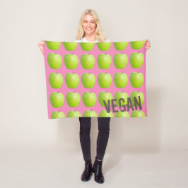 Vegan Apple Pattern for Vegetarian Fruit lover Fleece Deken