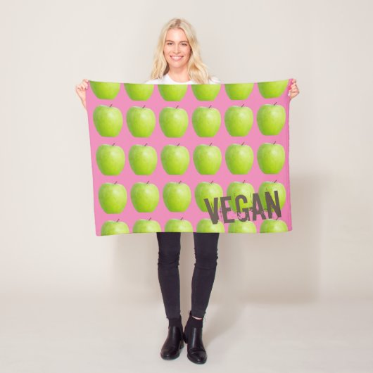 Vegan Apple Pattern for Vegetarian Fruit lover Fleece Deken (In situ)