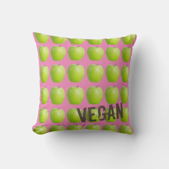 Vegan Apple Pattern for Vegetarian Fruit lover Kussen (Voorkant)