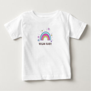 Vegan Baby T-Shirt - Regenboog en hart - 0-24 maan