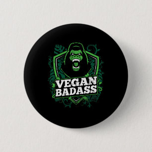 Vegan Bad Fitness Gorilla Bodybuilding Beest Ronde Button 5,7 Cm