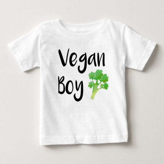 "Vegan Boy" broccoli baby shirt (Voorkant)