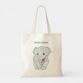 Vegan Brain Power Elephant Holding a Heart Tote Bag (Achterkant)
