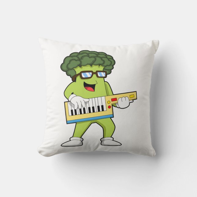 Vegan Broccoli op Muziek met Guitar Kussen (Voorkant)