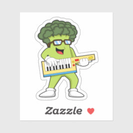 Vegan Broccoli op Muziek met Guitar Sticker