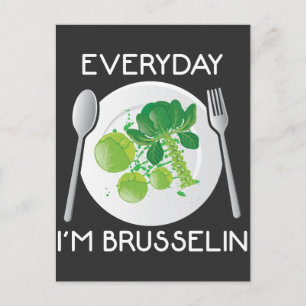 Vegan Brussel Sprouts Plant Lover Veganism Veggie Briefkaart