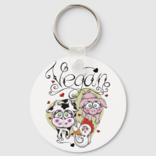 Vegan Button Sleutelhanger