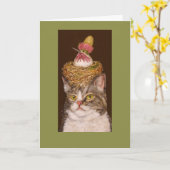 Vegan cat-kaart kaart (Gele Bloem)