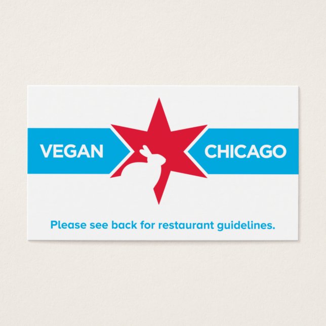Vegan Chicago Restaurant Kaart (Voorkant)