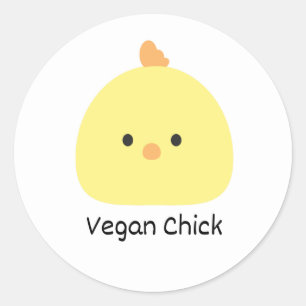 Vegan Chick Ronde Sticker