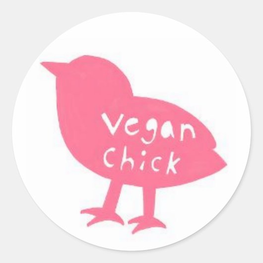 Vegan Chick Ronde Stickers (Voorkant)