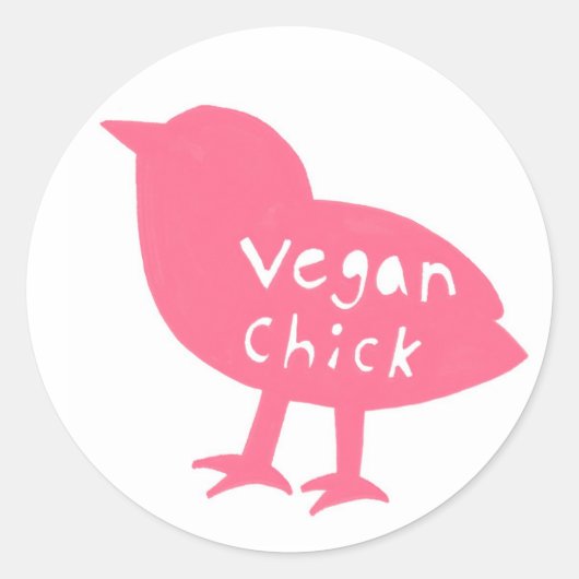Vegan Chick Stickers (roze) (Voorkant)