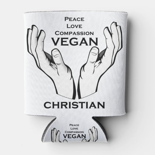 vegan Christelijk Bericht Cadeau Blikjeskoeler (Voorkant)