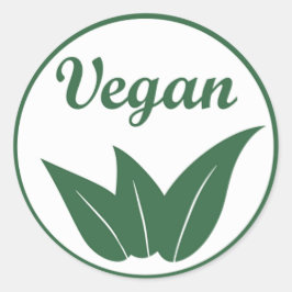 Vegan Design 2 Groen op Wit Ronde Sticker