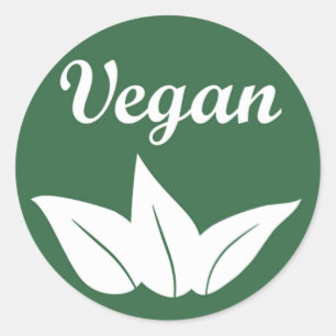 Vegan Design 2 Wit op Groen Ronde Sticker