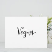 "Vegan" Dietary Needs Sign | Calligrafie (Staand voorkant)