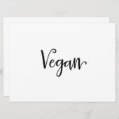 "Vegan" Dietary Needs Sign | Calligrafie (Voorkant / Achterkant)