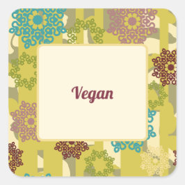 Vegan Dietary Requirement Urban Floral Party Vierkante Sticker