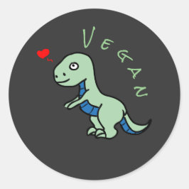 Vegan Dinosaur Kind Dino Ronde Sticker